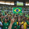 Brasilien Weltmeisterschaft Handwellen Mini-Flagge für Partyfeiern | Temsk