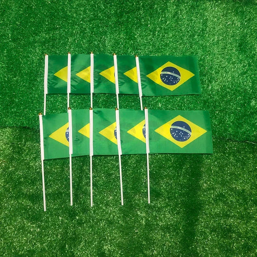 Brazil World Cup Hand Wave Mini Flag For Party Celebrations Temsk