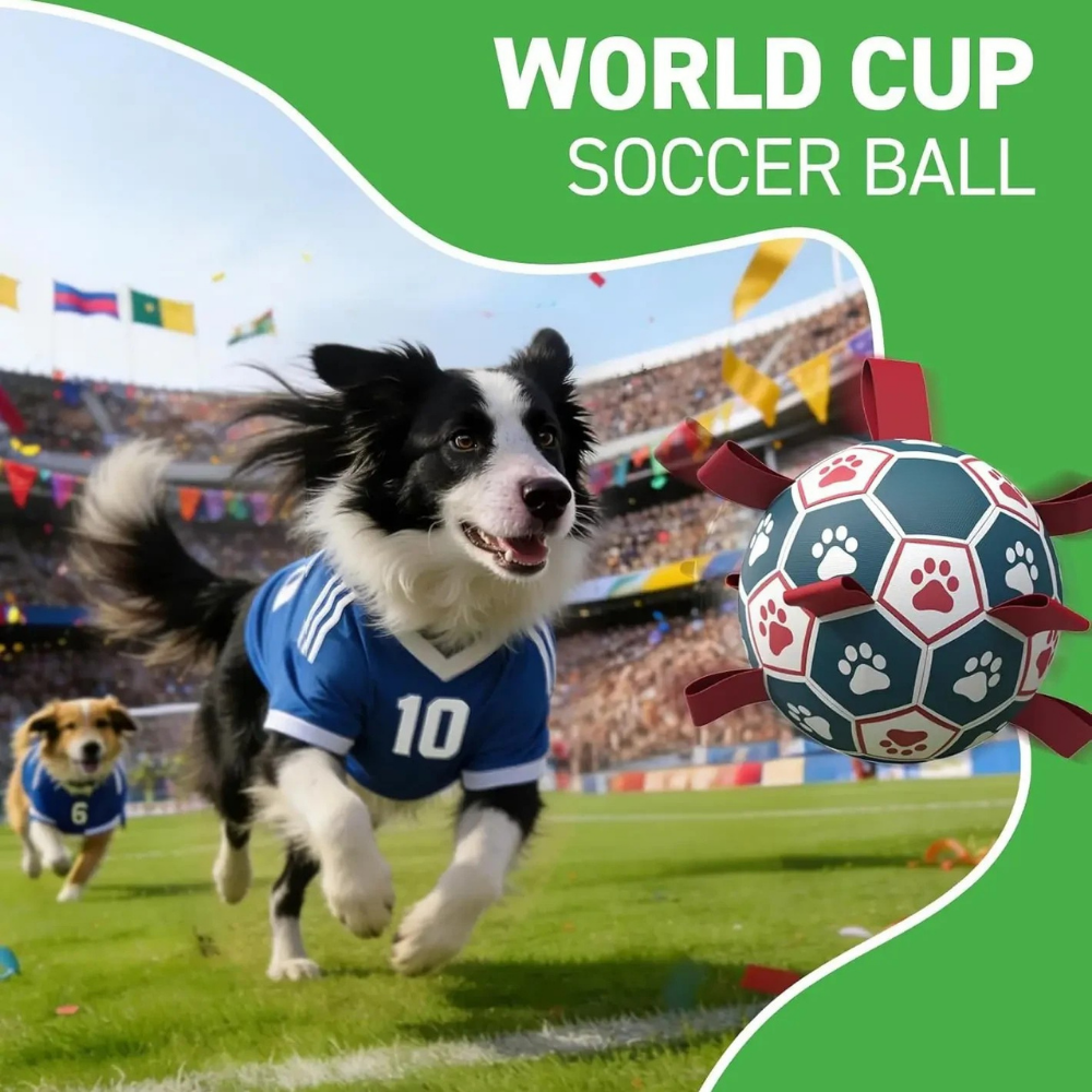 Weltmeisterschaft Interaktives Ball-Hundespielzeug mit strapazierfähigem Mesh-Seilgriff | Temsk