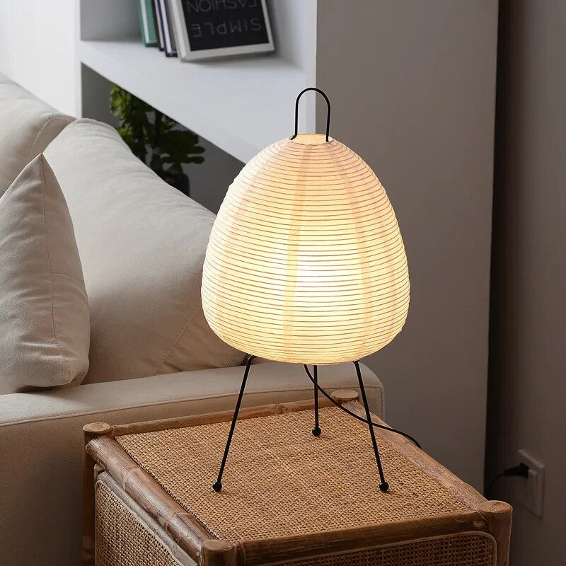 Elegant Japanese Style Lamp With Paper Shade For Living Room Decor | Temsk