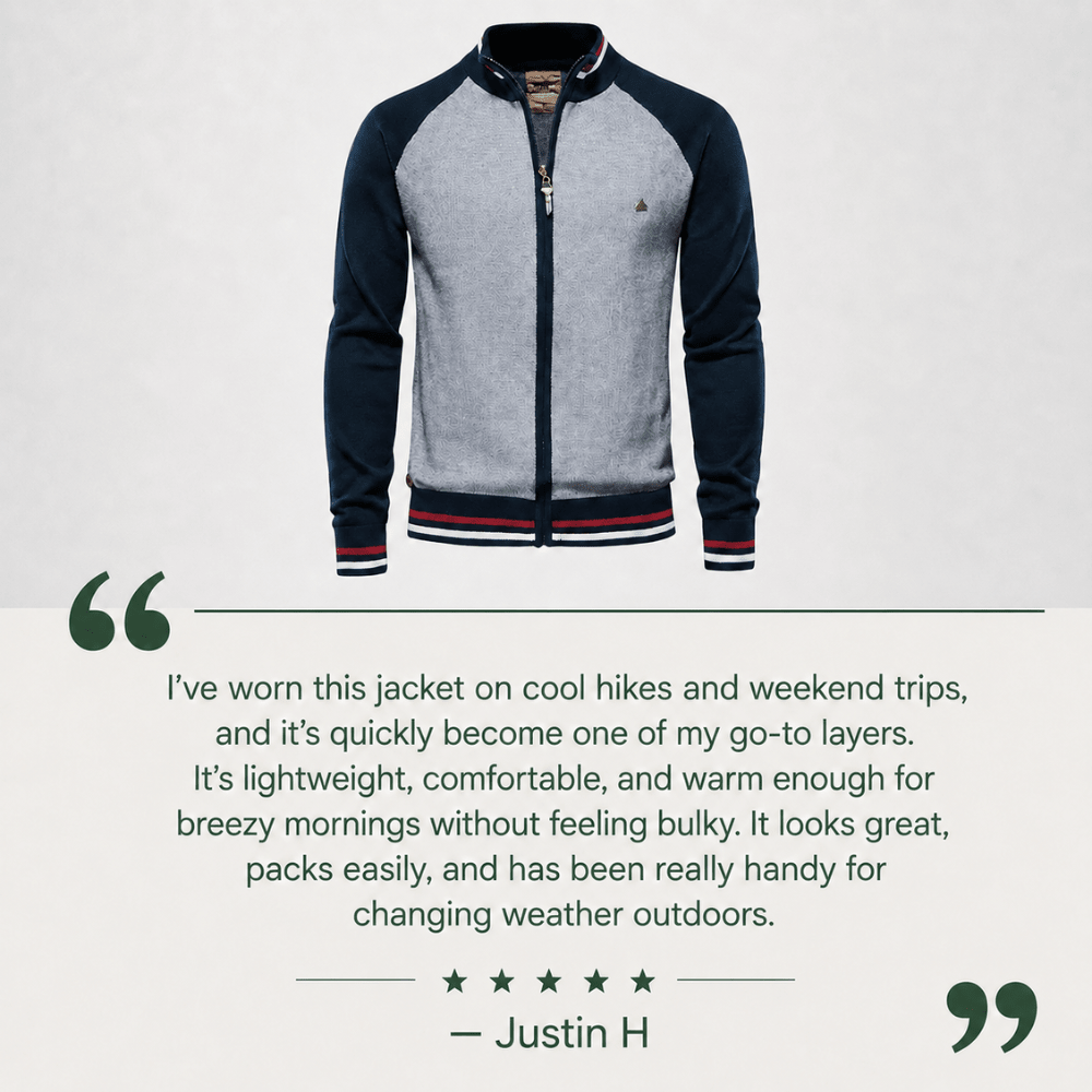 Zip Sweater Lightweight Cotton Outdoor Layer | Temsk