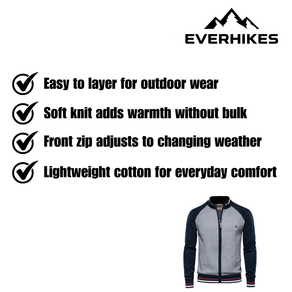 Zip Sweater Lightweight Cotton Outdoor Layer | Temsk
